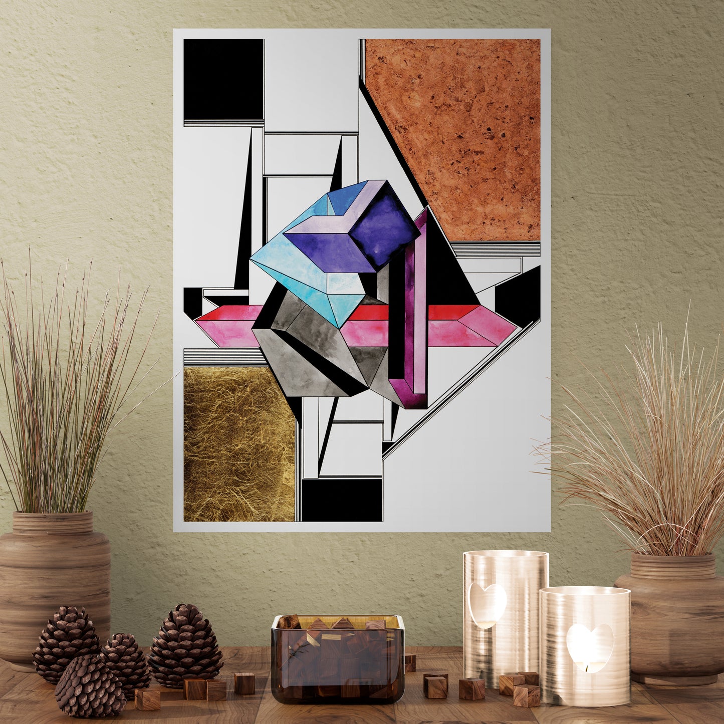 "Geometric Confusion" - Reproduction - Multiple Sizes