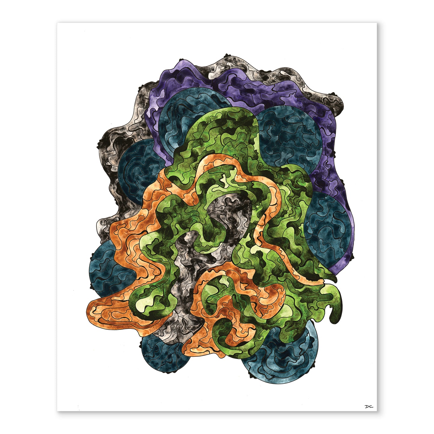 "Ozone" - Original - 14 x 17" - Ink & Watercolors On Watercolor Paper