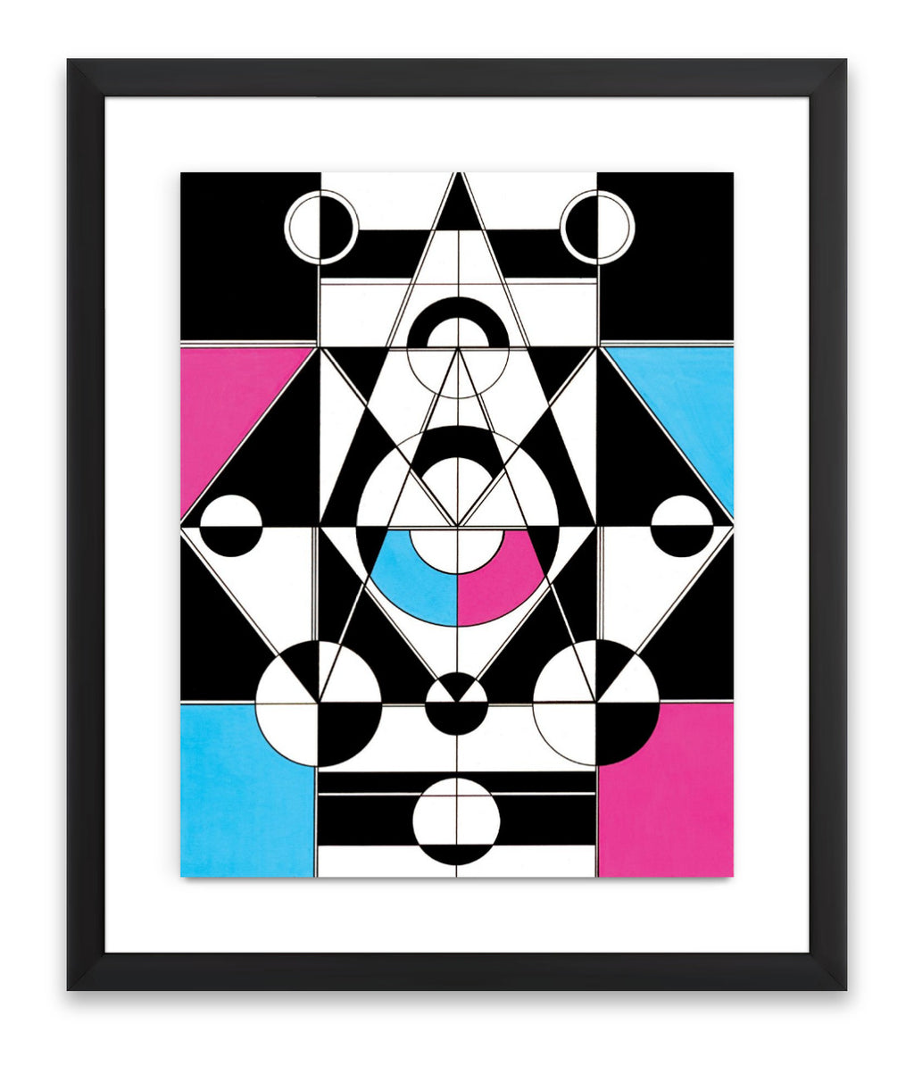 "Hat Trick" - Framed Original - 11 x 14" (14.5 x 17.5") - Ink & Acrylic On Watercolor Paper