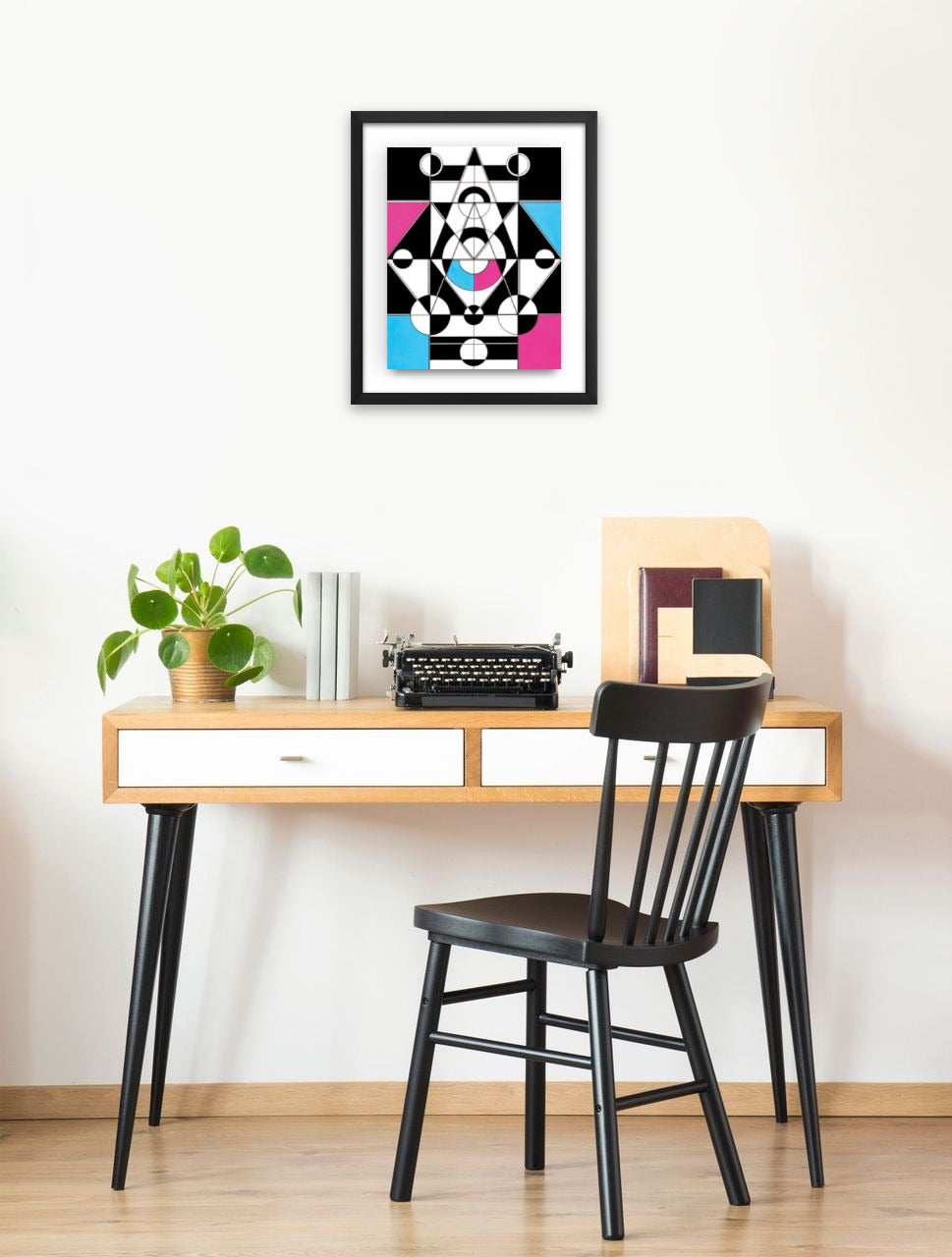 "Hat Trick" - Framed Original - 11 x 14" (14.5 x 17.5") - Ink & Acrylic On Watercolor Paper