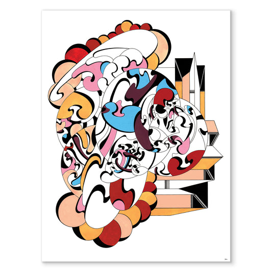 "Klown Entrails" - Original - 18 x 24" - Mixed Media On Watercolor Paper